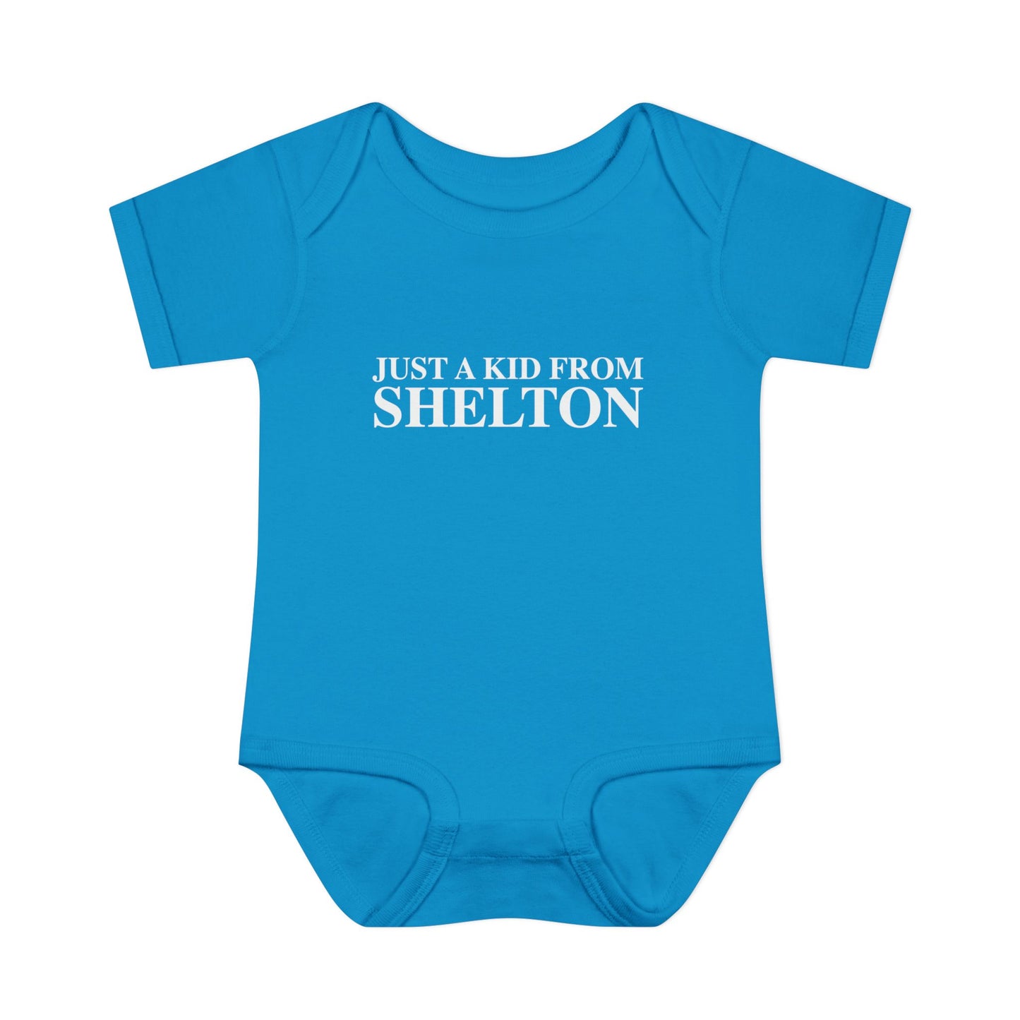 Just a kid from Shelton Infant Baby Rib Bodysuit