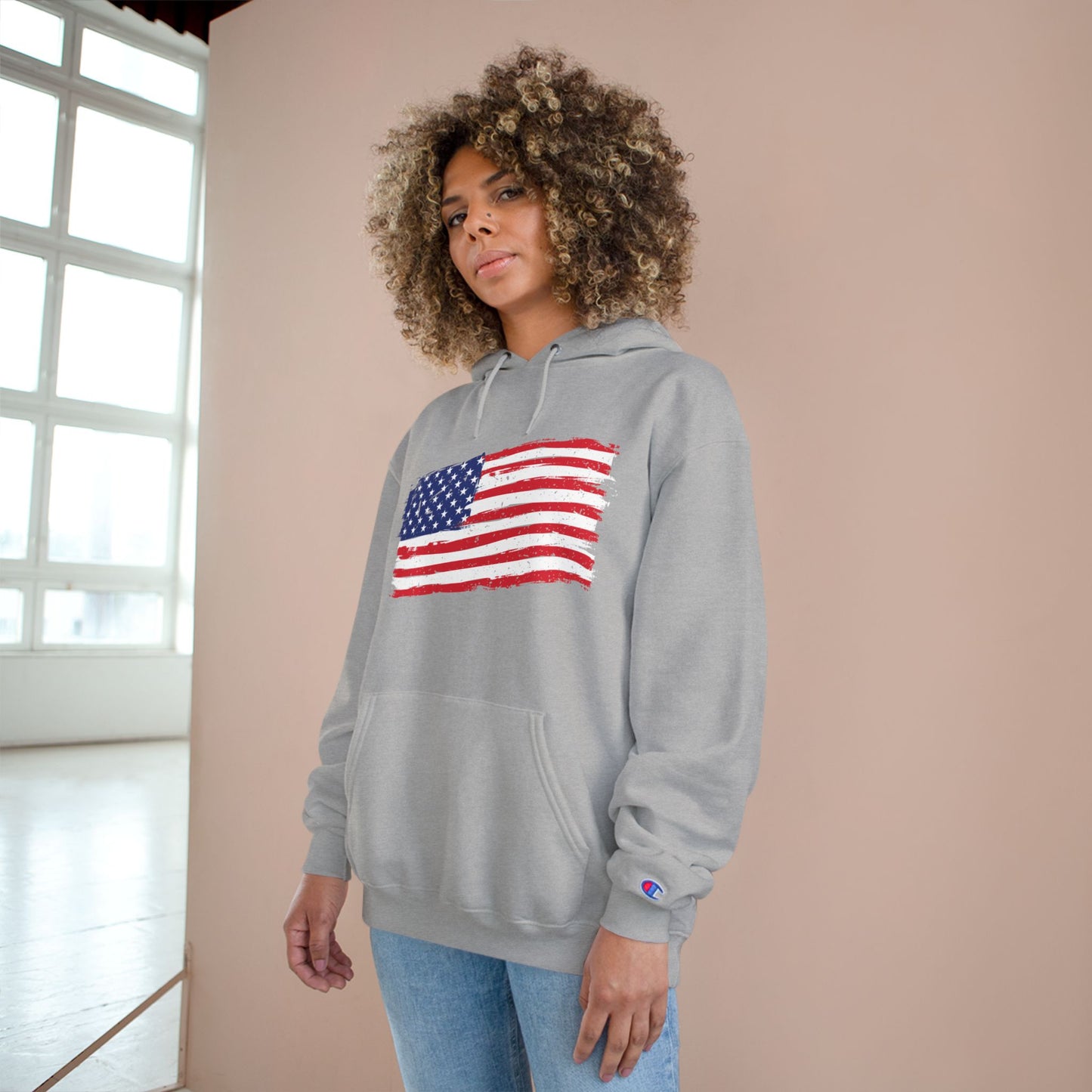 American Flag Champion Hoodie Sweatshirt