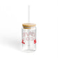 Love Sasco Hill Glass Can with Straw and Lid, 16oz