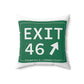 Vintage Exit 46 Merritt Parkway Sign Spun Polyester Square Pillow