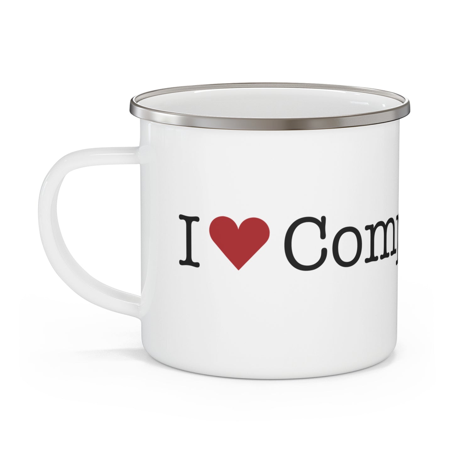 I Heart Compo Beach. Enamel Camping Mug