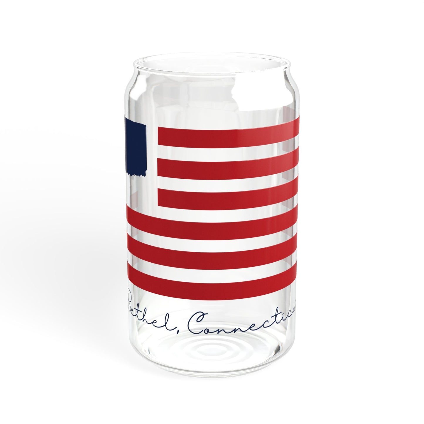 Bethel Connecticut Flag Sipper Glass, 16oz
