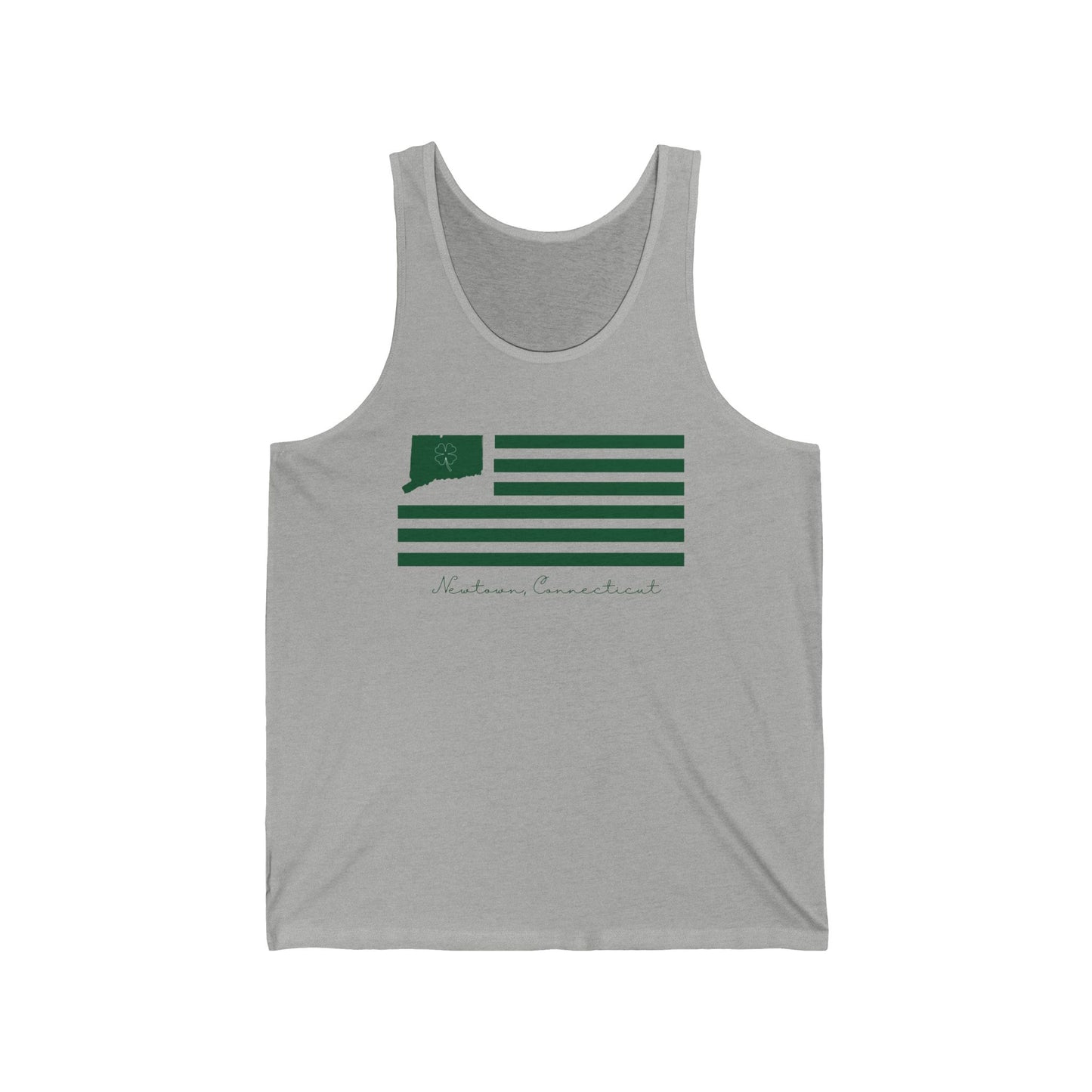 Newtown Connecticut St Patrick’s Day Flag Unisex Jersey Tank Top