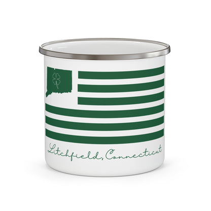 Litchfield Connecticut St. Patrick’s Day Flag Enamel Camping Mug