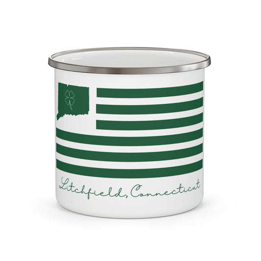 Litchfield Connecticut St. Patrick’s Day Flag Enamel Camping Mug