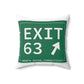Vintage Exit 63 WCP Sign Spun Polyester Square Pillow