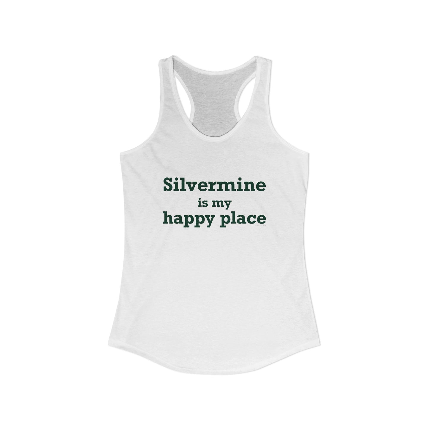 Silvermine is My Happy Place Women's Ideal Racerback Tank Top