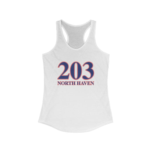 203 North Haven Red White & Blue Women's Ideal Racerback Tank Top