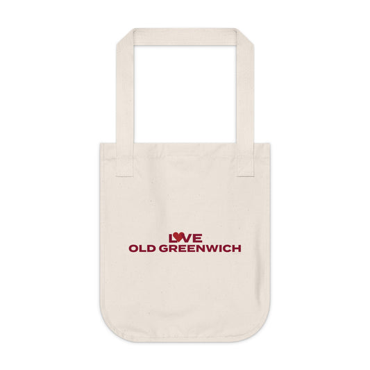 Love Old Greenwich Organic Canvas Tote Bag