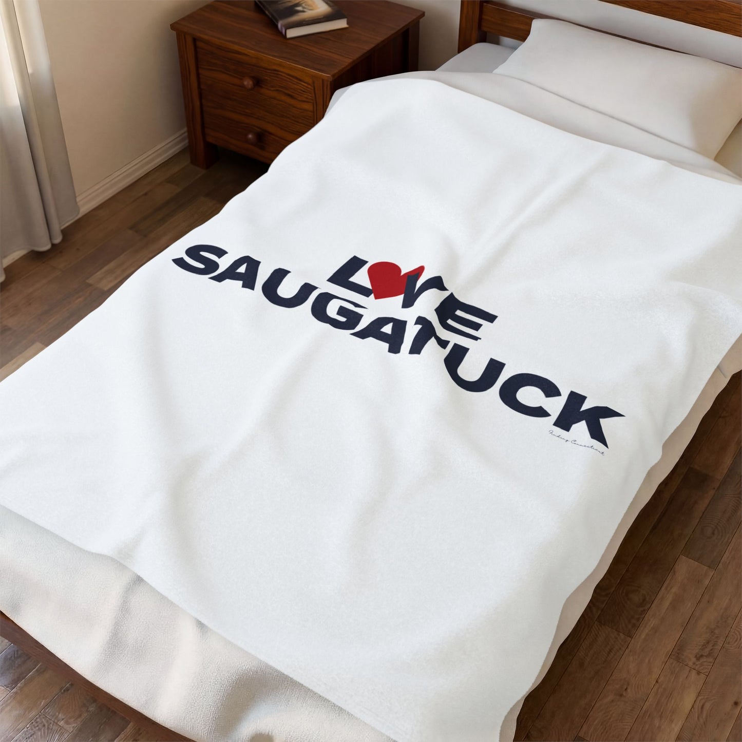 Love Saugatuck Velveteen Plush Blanket