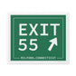 Vintage Exit 55 WCP Sign Matte Canvas, Stretched, 1.25"
