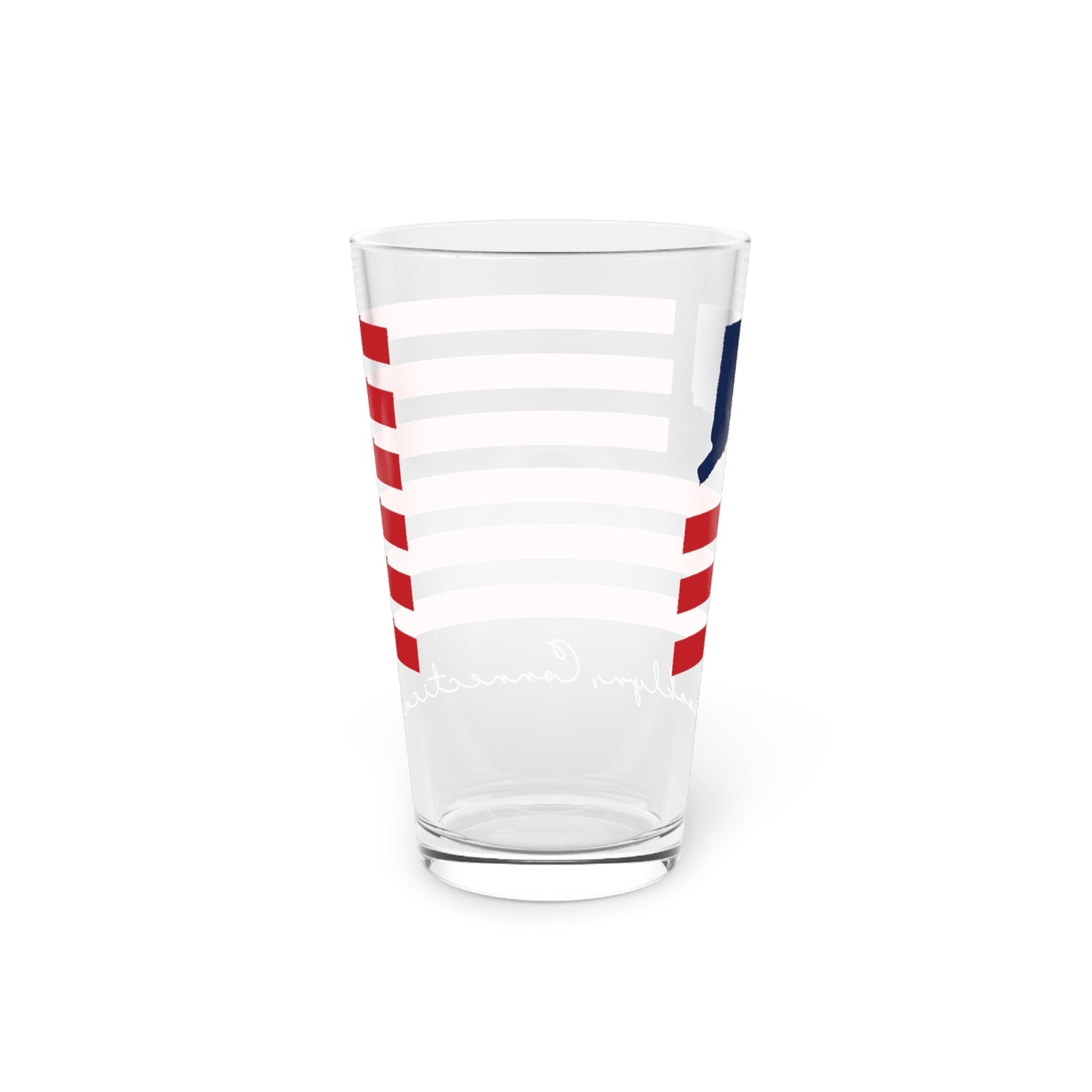 Brooklyn Connecticut Flag Pint Glass, 16oz