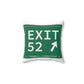 Vintage Exit 52  Merritt Parkway Sign Spun Polyester Square Pillow