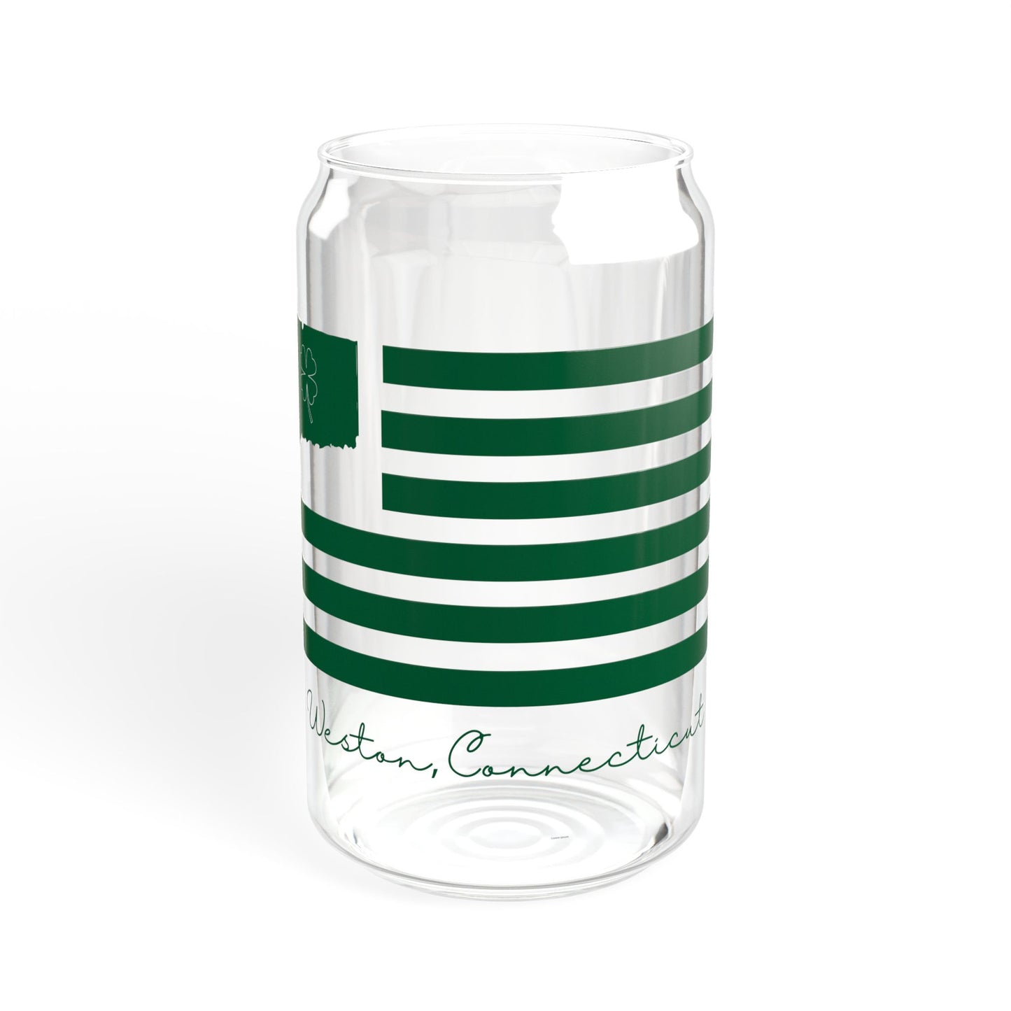 Weston Connecticut St Patrick’s Day Flag Sipper Glass, 16oz