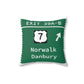 Vintage Merritt Parkway Exit 39 A-B Sign Spun Polyester Square Pillow