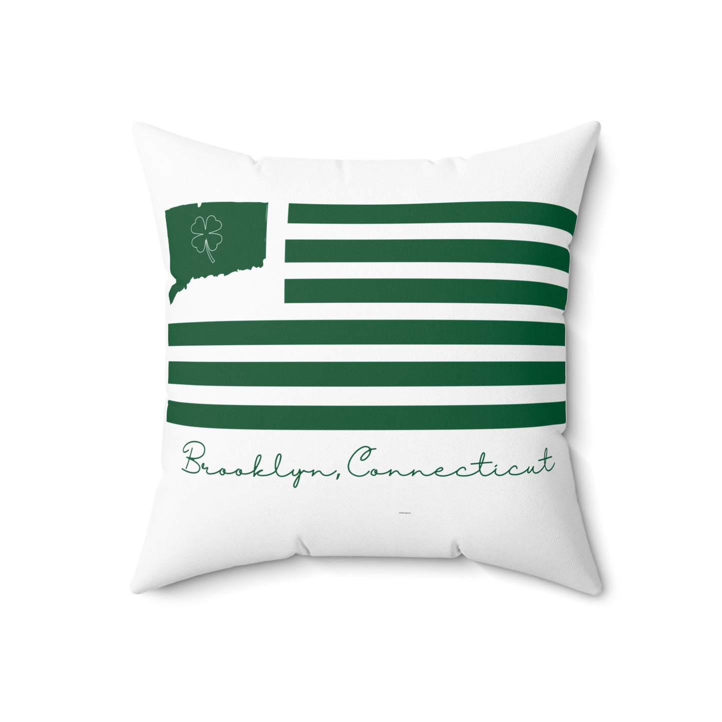 Brooklyn Connecticut St. Patrick’s Day Flag Spun Polyester Square Pillow