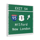 Vintage Merritt Parkway Exit 54 Sign Matte Canvas, Stretched, 1.25"