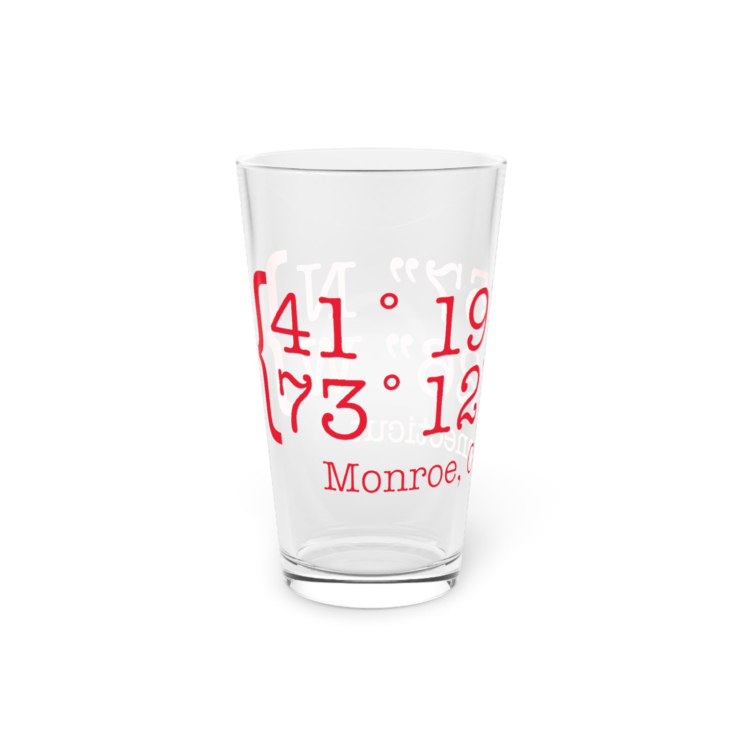 Monroe Coordinates Pint Glass, 16oz
