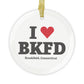 I Heart BKFD Glass Ornaments