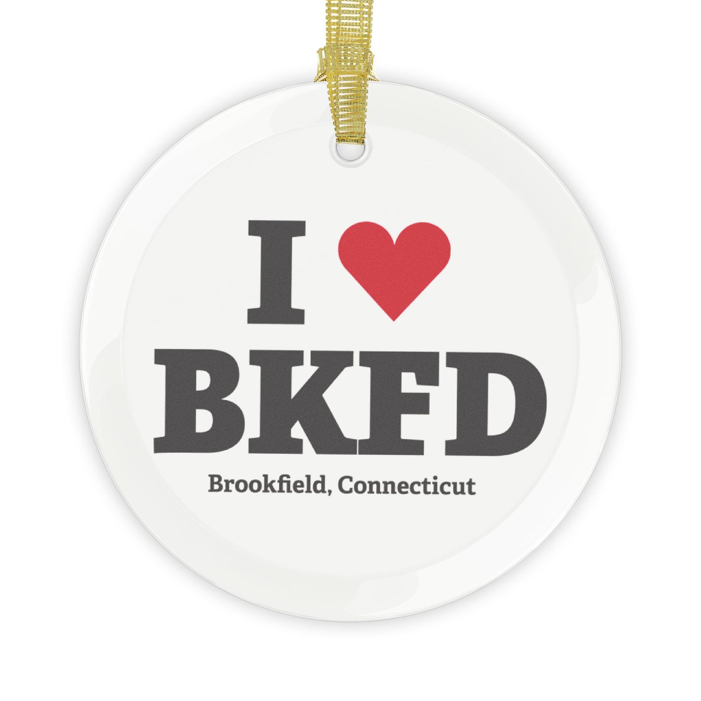 I Heart BKFD Glass Ornaments