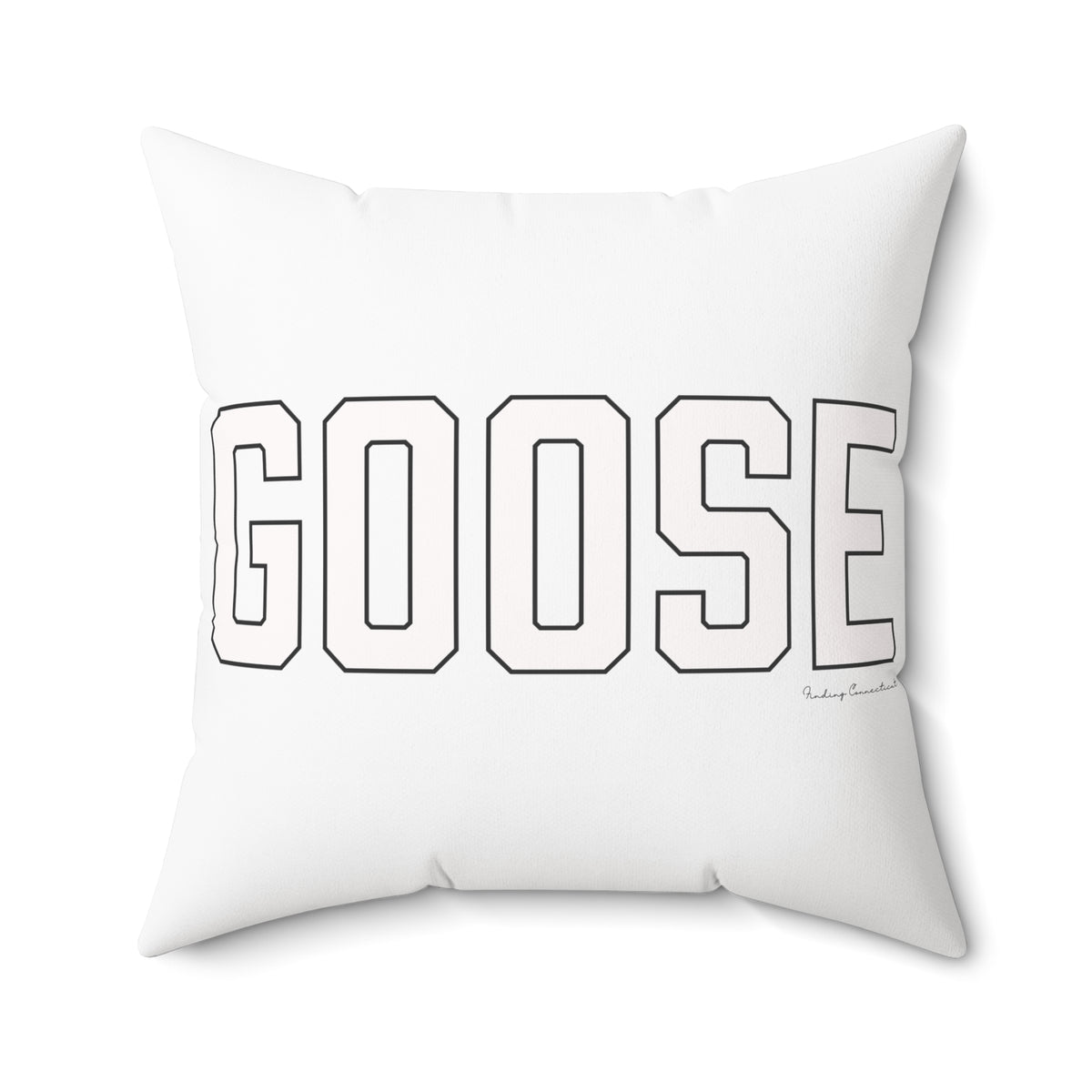 Goose Zip Code White & Black Spun Polyester Square Pillow