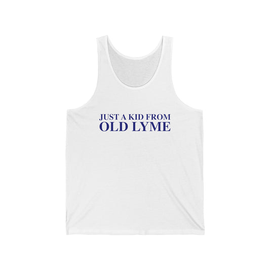 Just a kid from Old Lyme Unisex Jersey Tank Top