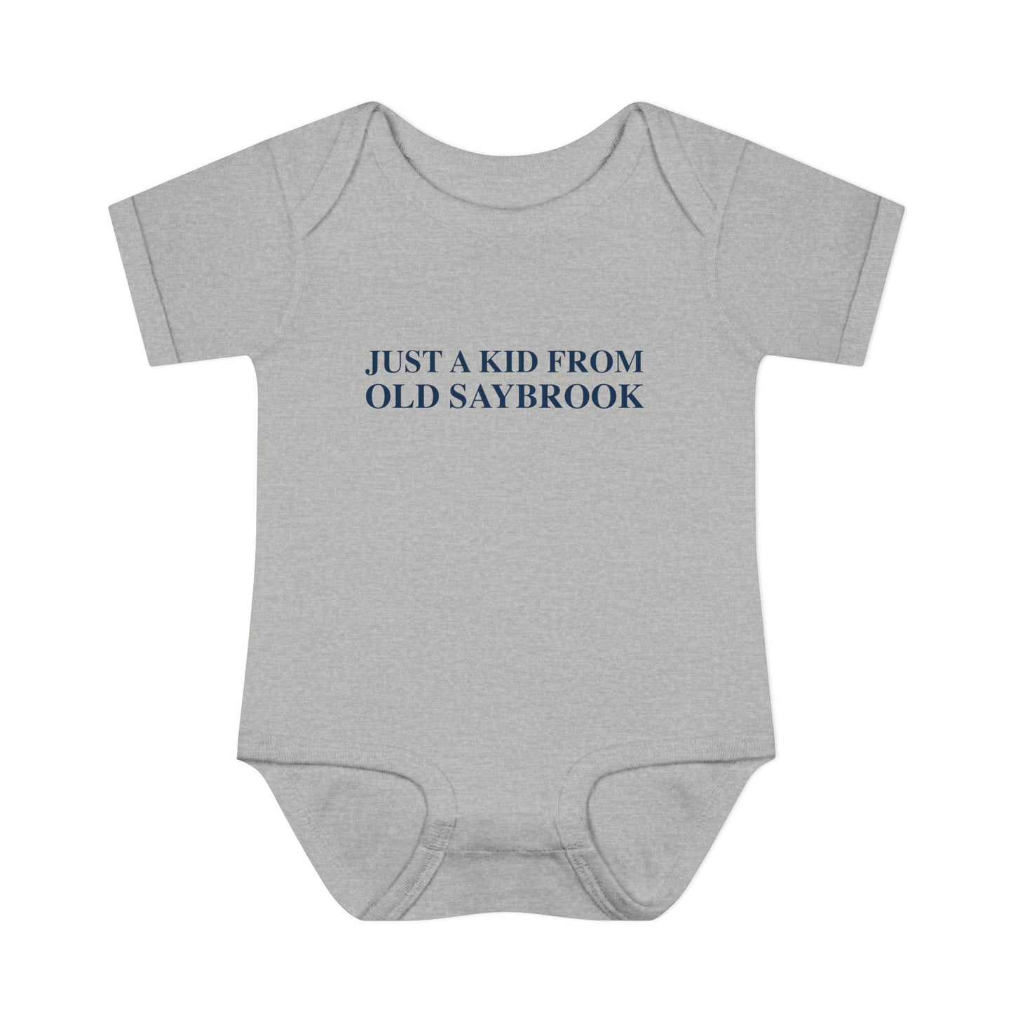 Just a kid from Old Saybrook Infant Baby Rib Bodysuit