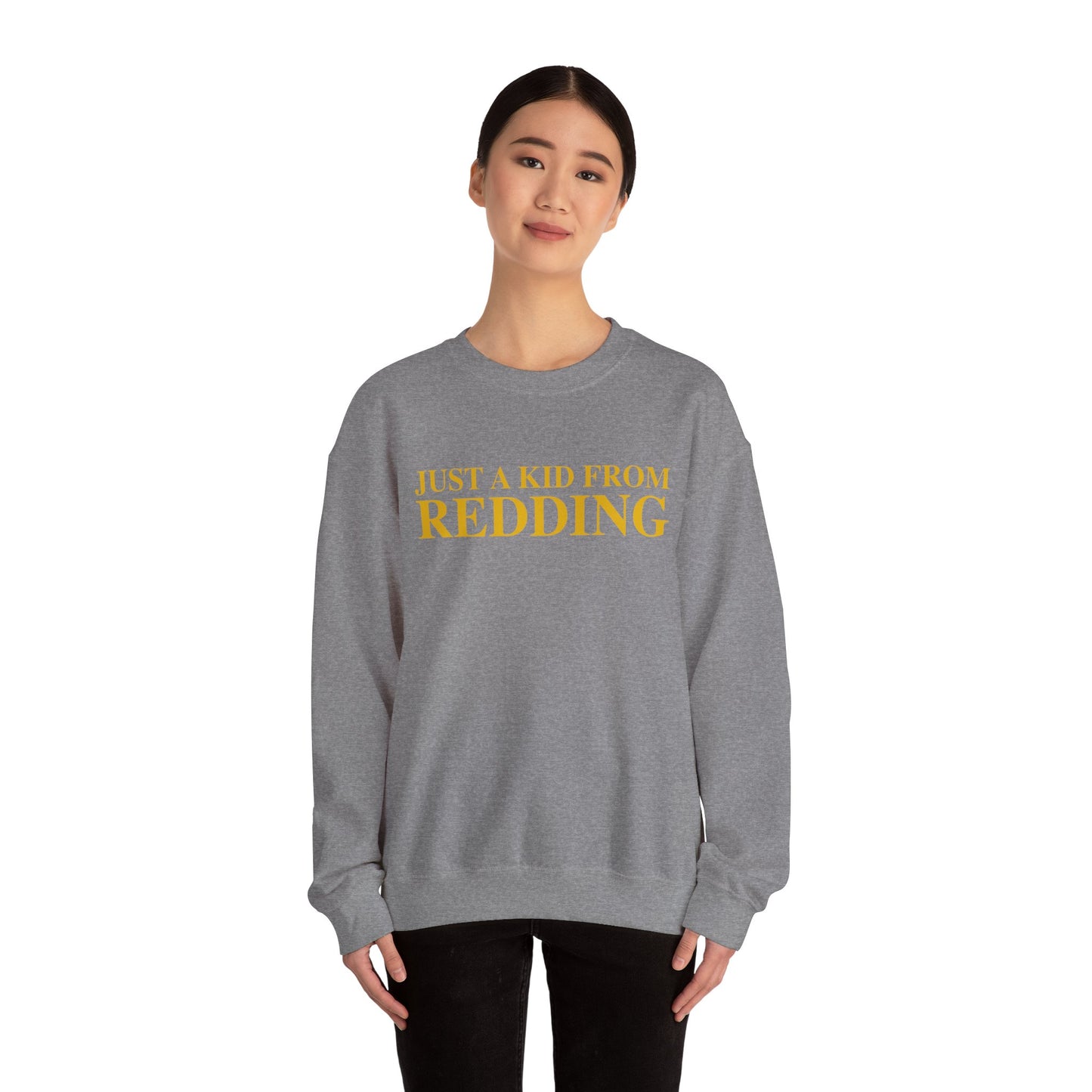 Just a kid from Redding Unisex Heavy Blend™ Crewneck Sweatshirt