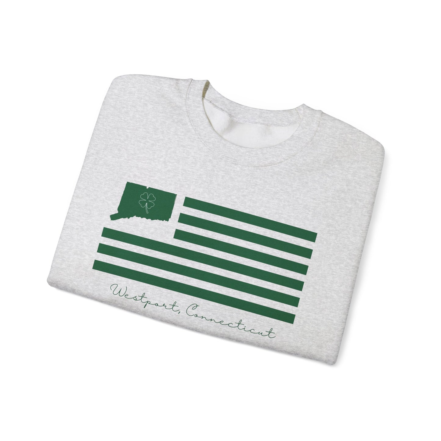 Westport Connecticut St Patrick’s Day Flag Unisex Heavy Blend™ Crewneck Sweatshirt