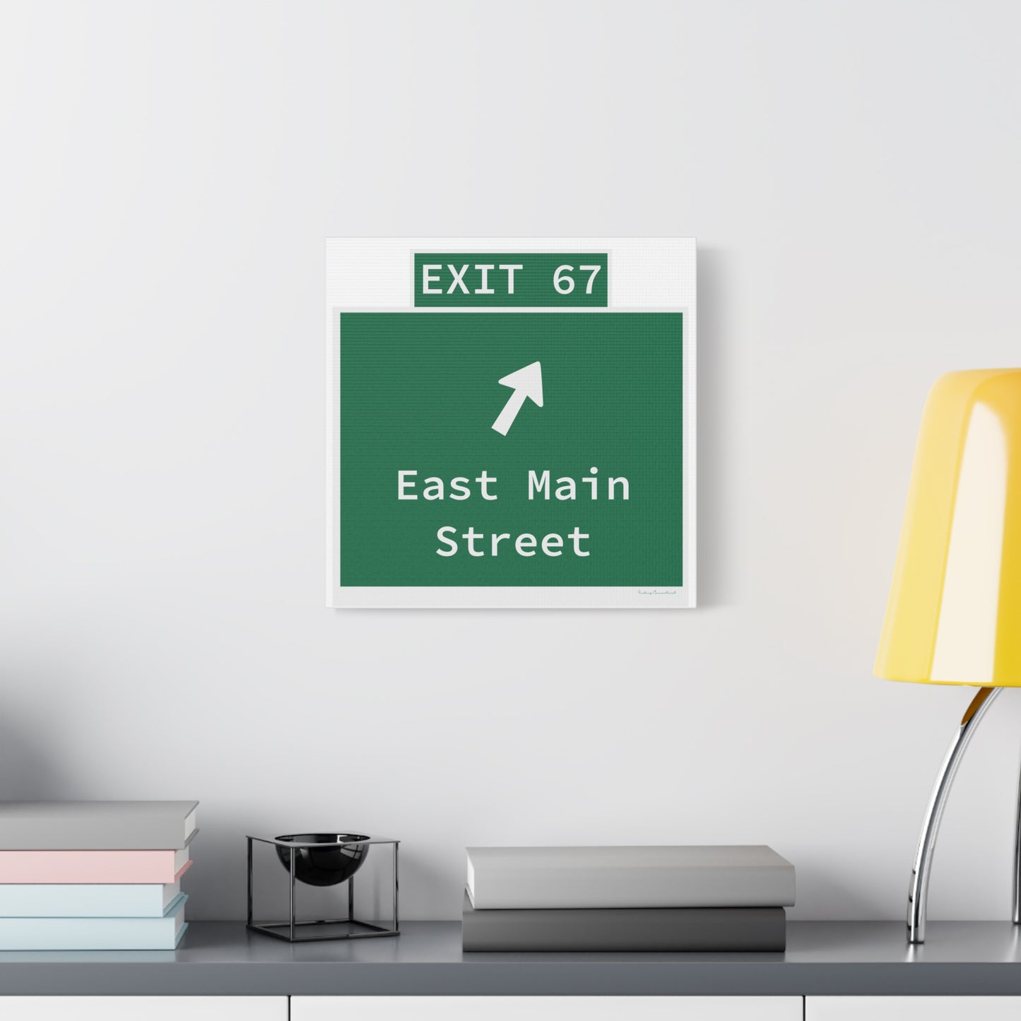 Vintage WCP Exit 67 Sign Matte Canvas, Stretched, 1.25"