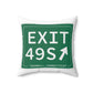 Vintage Exit 49S  Merritt Parkway Sign Spun Polyester Square Pillow