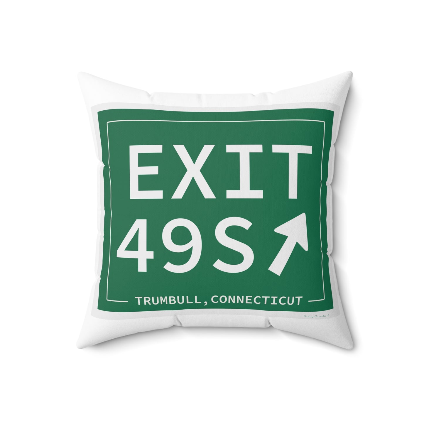 Vintage Exit 49S  Merritt Parkway Sign Spun Polyester Square Pillow