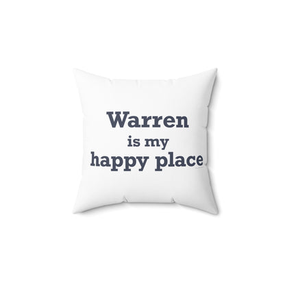 Warren is My Happy Place Polyester Square Pillow