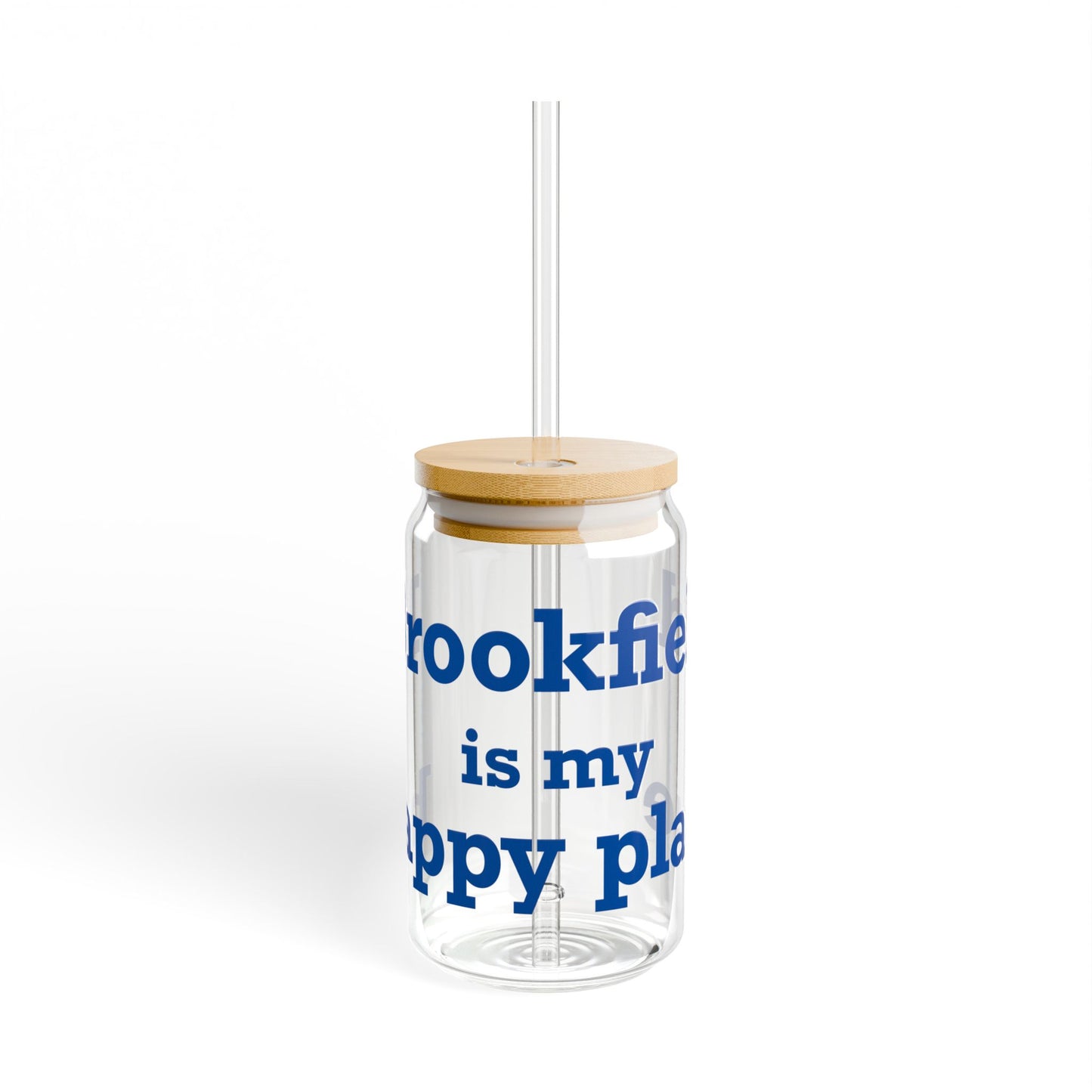 Brookfield Is My Happy Place Sipper Glass, 16oz