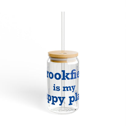 Brookfield Is My Happy Place Sipper Glass, 16oz