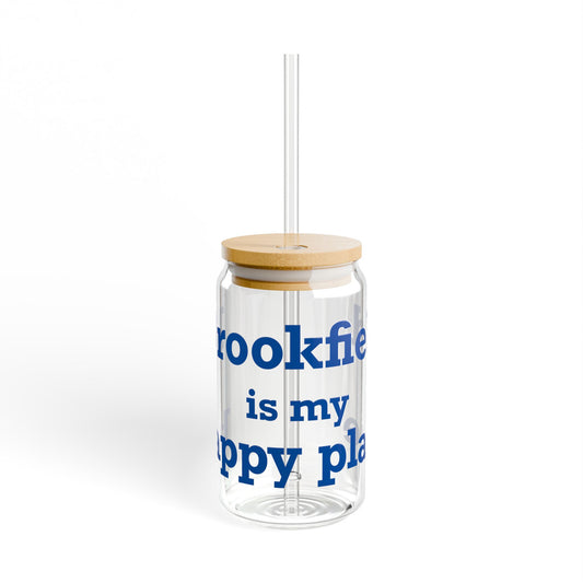 Brookfield Is My Happy Place Sipper Glass, 16oz