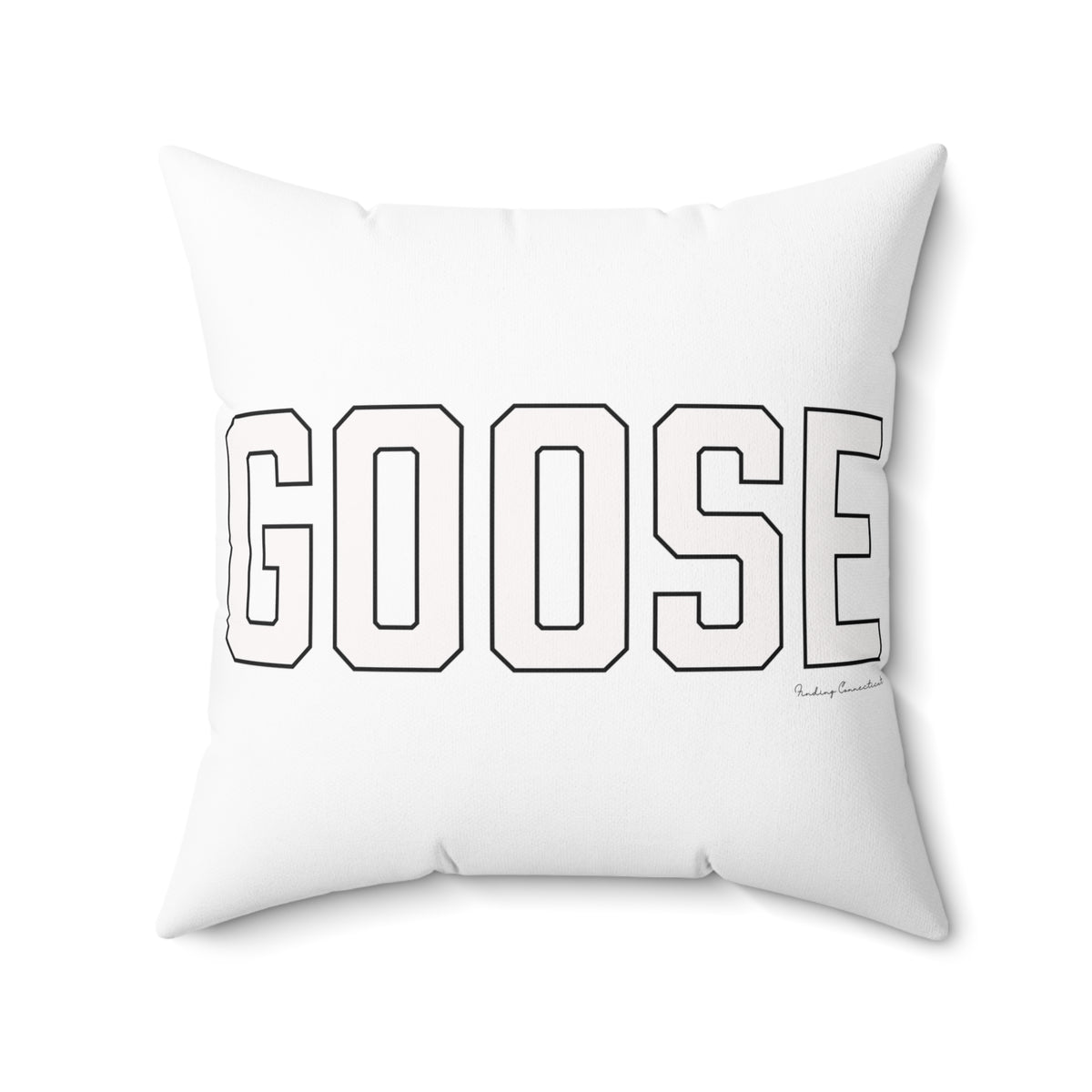 Goose Zip Code White & Black Spun Polyester Square Pillow