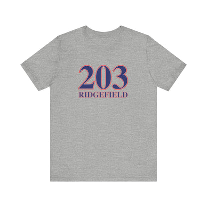 203 Ridgefield Red White & Blue Unisex Jersey Short Sleeve T-Shirt