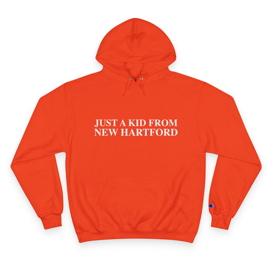Just a kid from New Hartford Champion Hoodie
