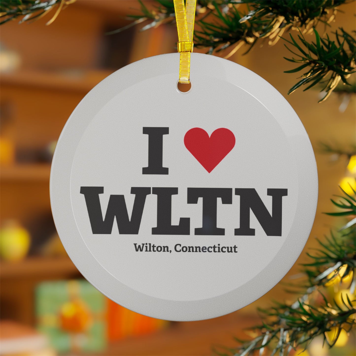 I Heart WLTN Glass Ornaments