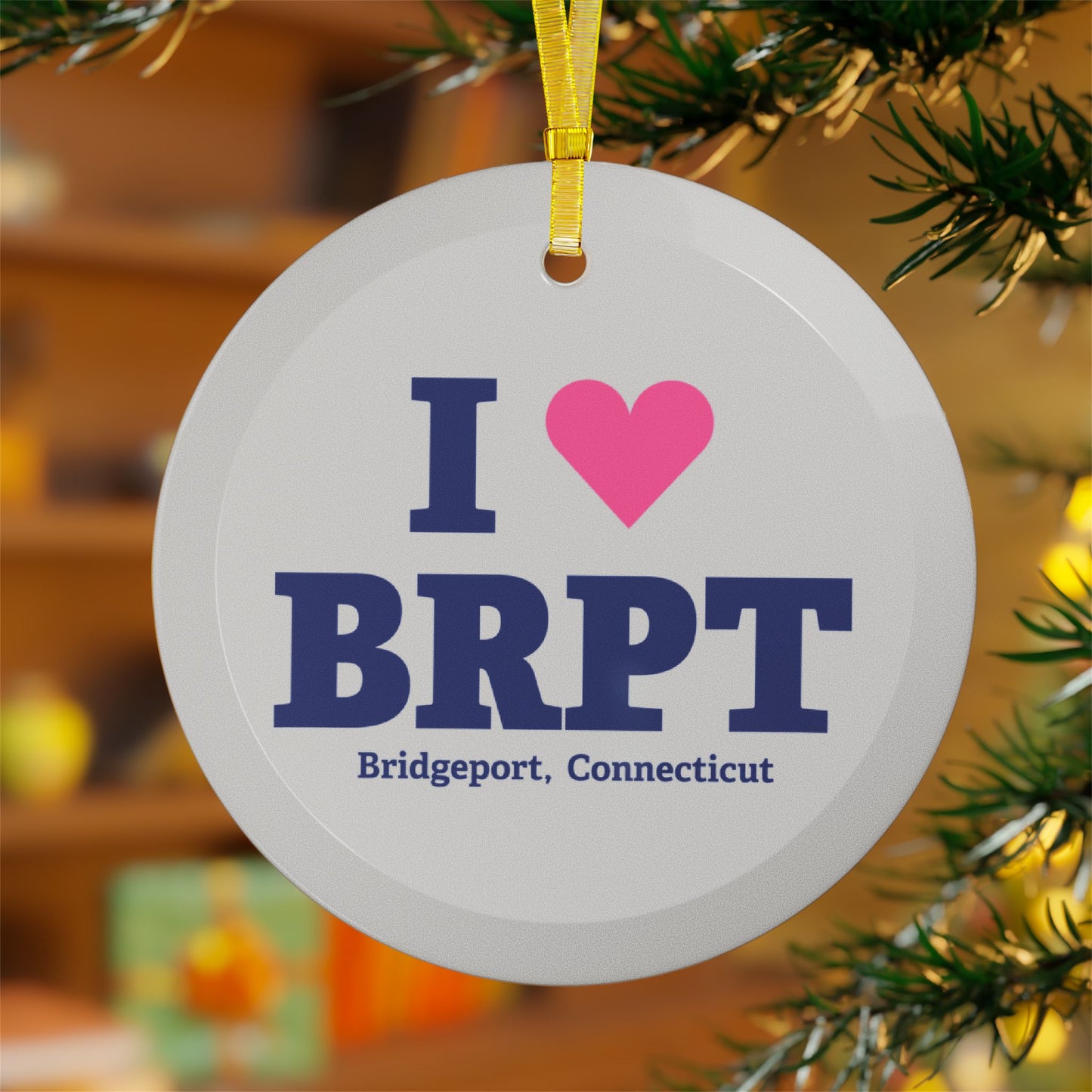 I Heart BRPT Glass Ornaments