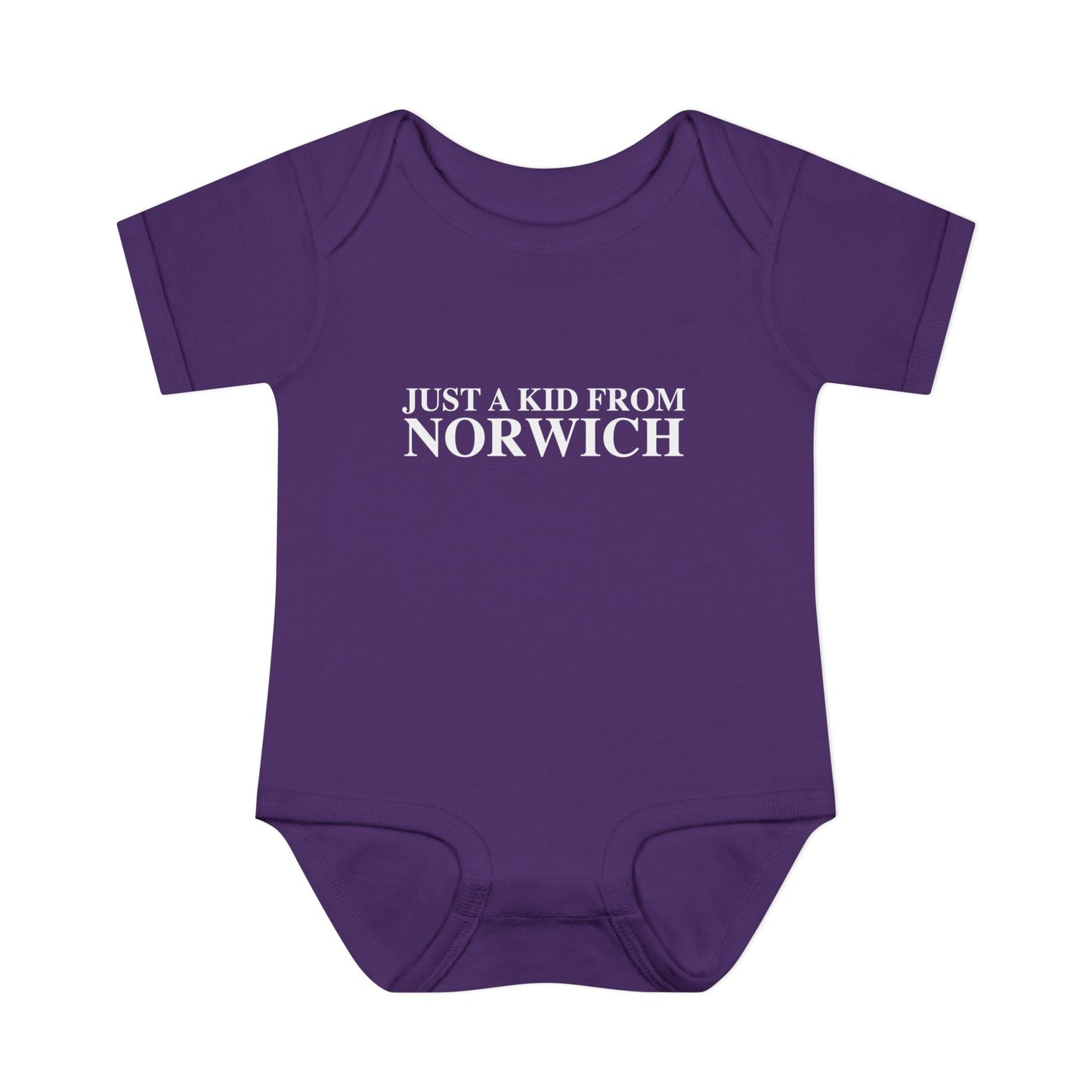 Just a kid from Norwich Infant Baby Rib Bodysuit