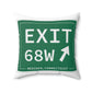 Vintage Exit 68W WCP Sign Spun Polyester Square Pillow