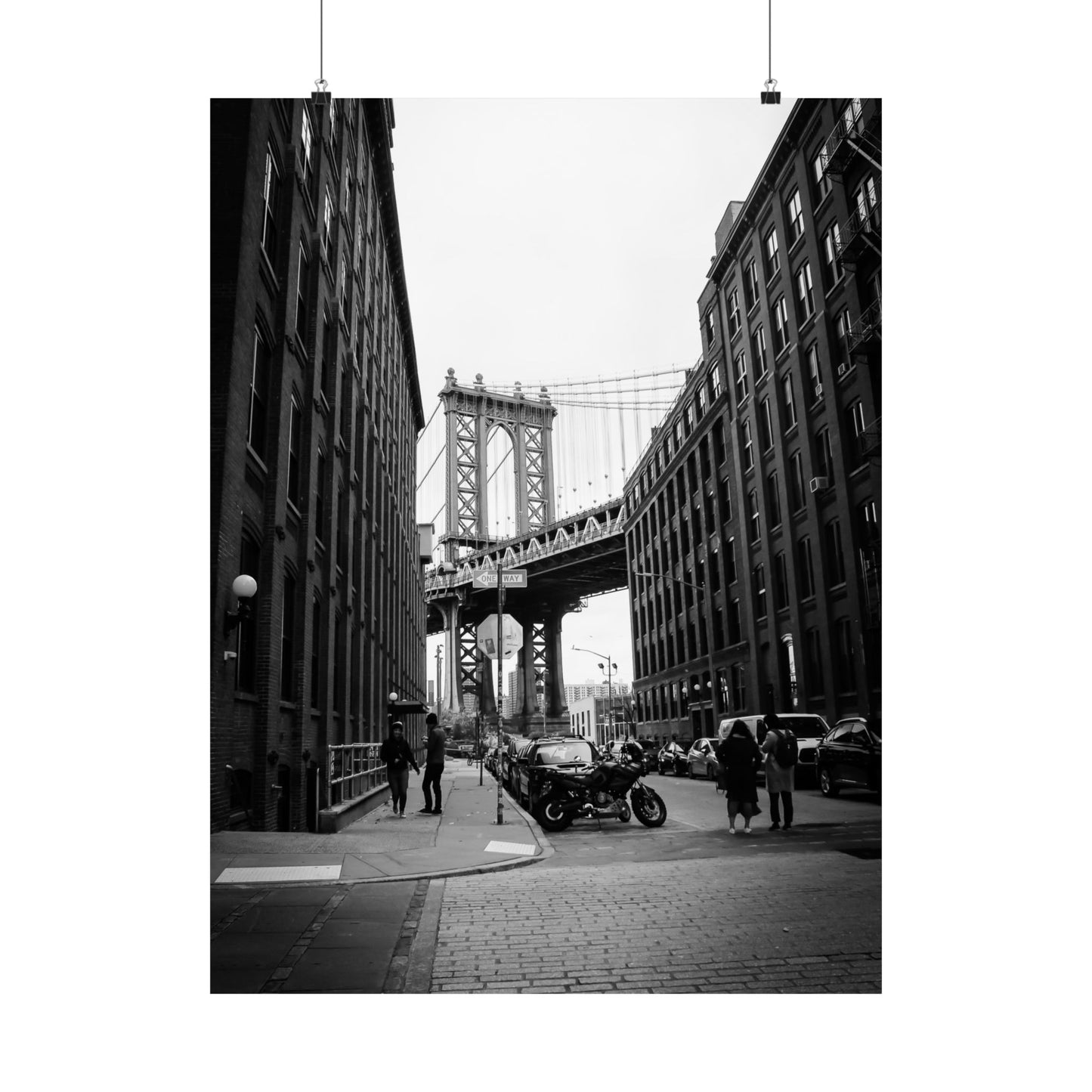Manhattan Bridge Black and White Matte Vertical Posters
