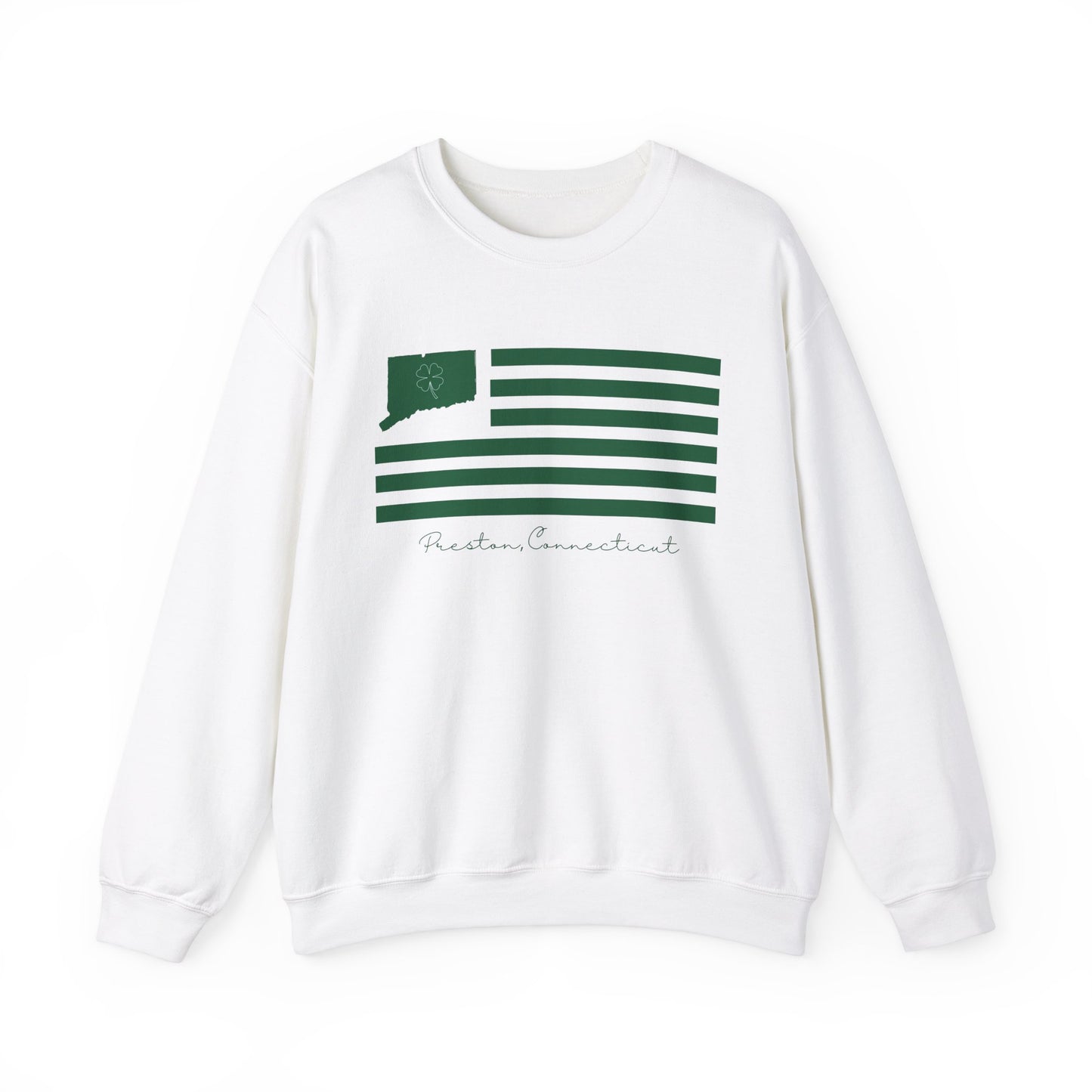 Preston Connecticut St. Patrick’s Day Flag Unisex Heavy Blend™ Crewneck Sweatshirt