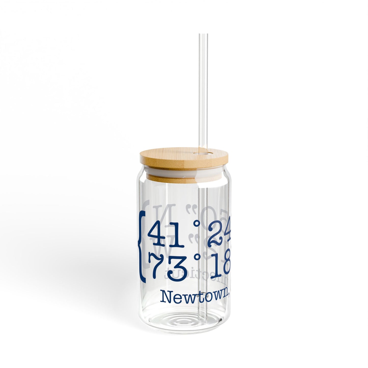 Newtown Coordinates Sipper Glass, 16oz
