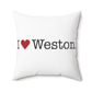 I Heart Weston. Spun Polyester Square Pillow