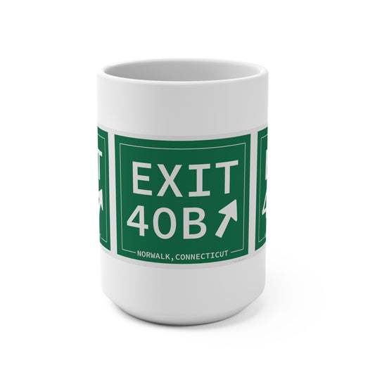 Vintage Exit 40B Merritt Parkway Sign Mug 15oz