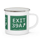 Vintage Exit 39A Merritt Parkway Sign Enamel Camping Mug