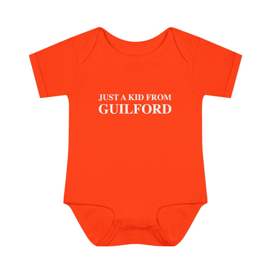 Just a kid from Guilford Infant Baby Rib Bodysuit